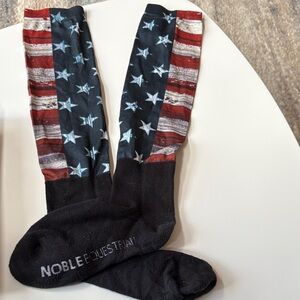 Noble Equestrian Patriotic Socks - Blue, Black and Red